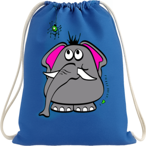 Elephant Drawstring Bag Blue