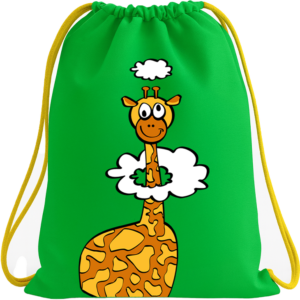 Giraffe Drawsting Bag Lime Green