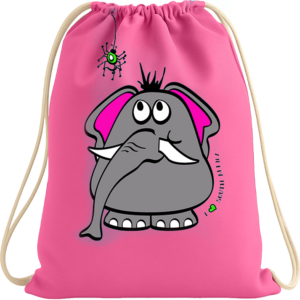 Elephant Drawstring Bag Pink