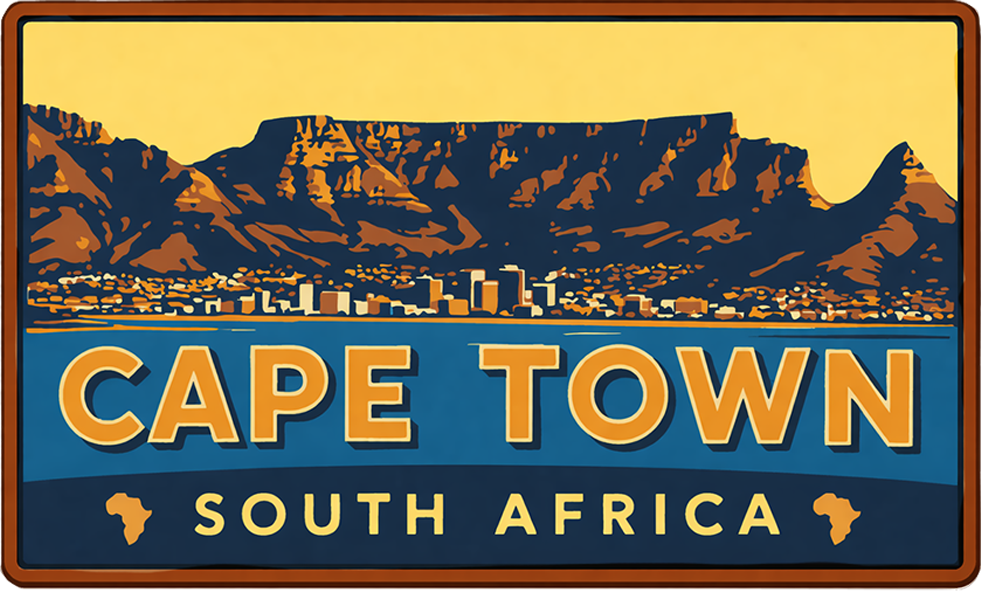 Cape Town South Africa | Wooden Base Magnet